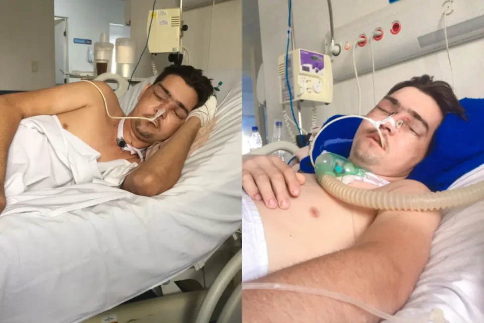 Imagem de Maicon no hospital após o acidente