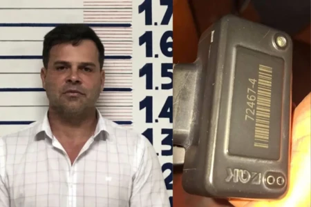 Tornozeleira de ex-diretor da PRF estava em banheiro de rodoviária no Paraguai (Fotos: Reprodução)