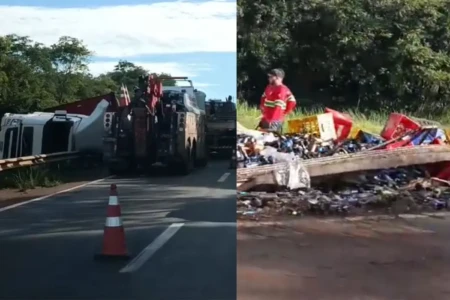Imagem mostra resultado do acidente na manhã desta quarta-feira