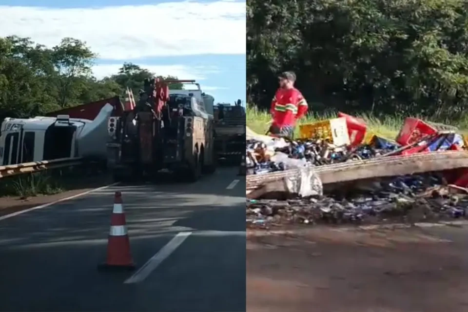 Imagem mostra resultado do acidente na manhã desta quarta-feira