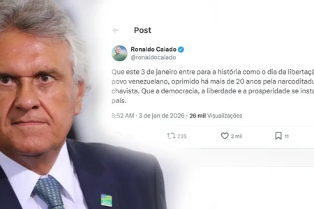 Caiado manifesta apoio aos ataques dos EUA na Venezuela