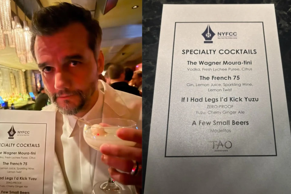 Wagner Moura vira nome de drink em premiação em Nova York