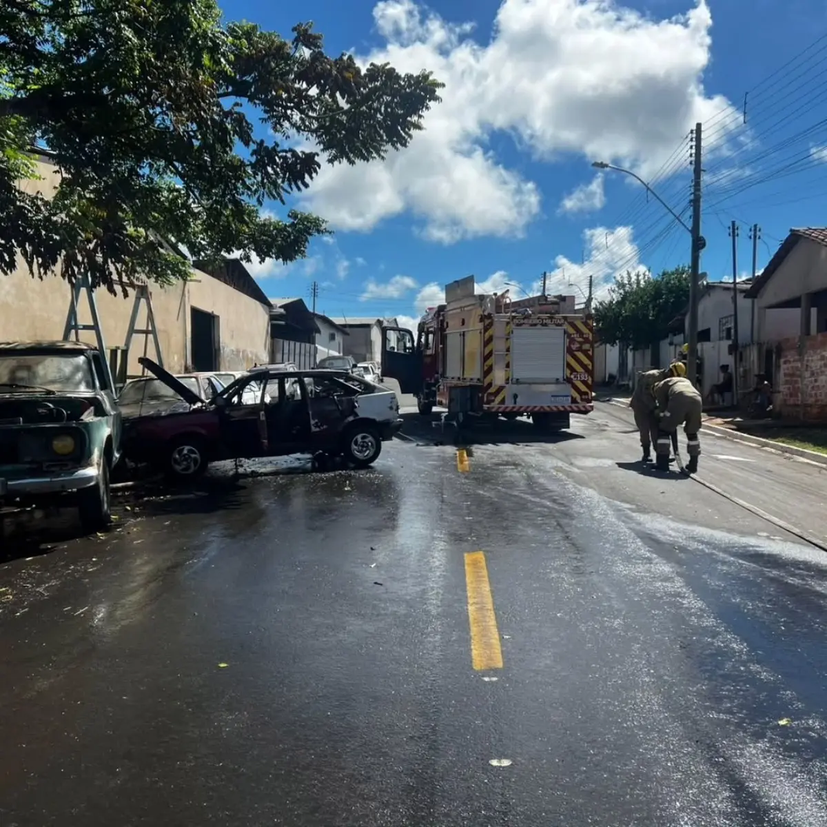 Imagem do local do incêndio