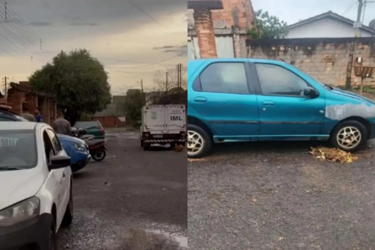 Imagem do carro e do local do incidente