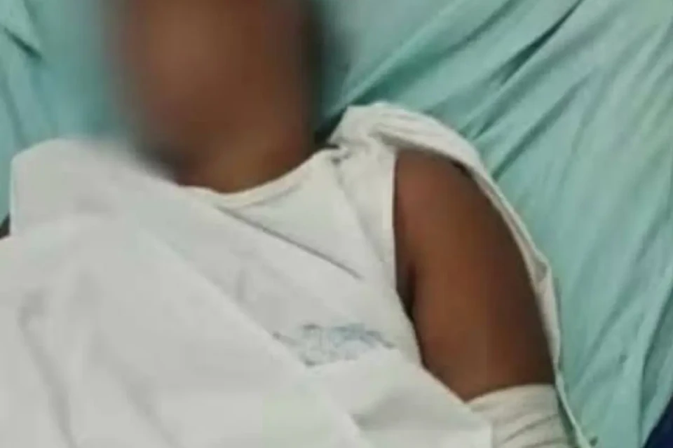 Imagem da vítima hospitalizada