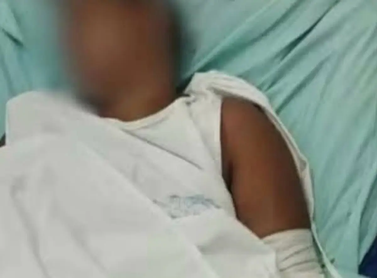 Imagem da vítima hospitalizada