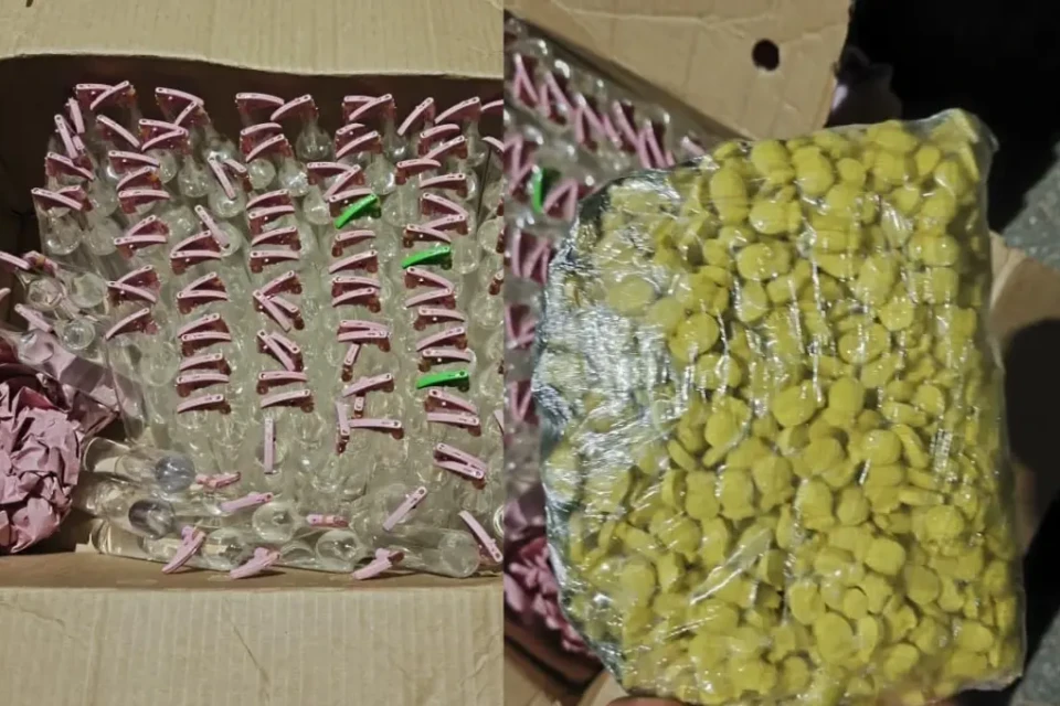 Imagem das drogas apreendidas