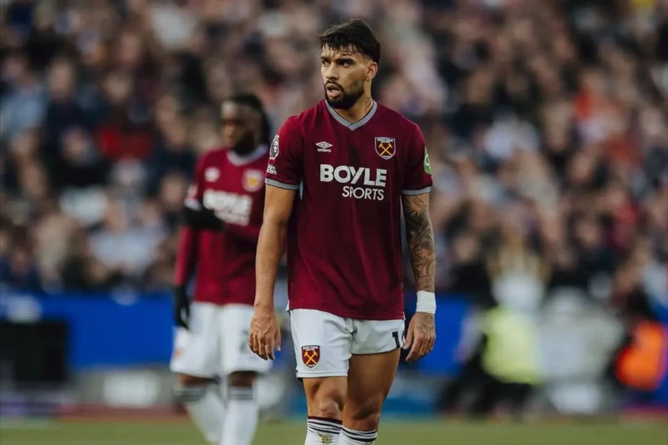 Lucas Paquetá em partida pelo West Ham. Foto: Arquivo Pessoal