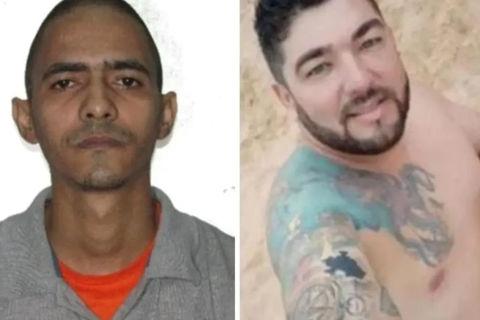 À esquerda o faccionado Ailson Souza Santos, e à Danilo Lima direita a vítima Danilo Lima Carvalho - (Foto: Reprodução/PM)