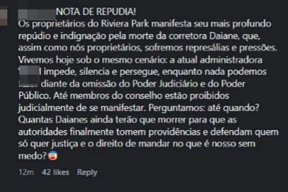 Print da manifestação