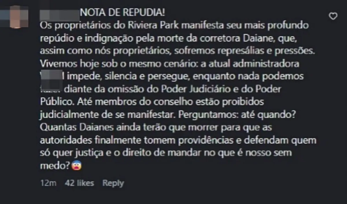 Print da manifestação