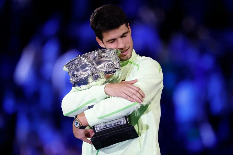 Carlos Alcaraz comemora título do Australian Open