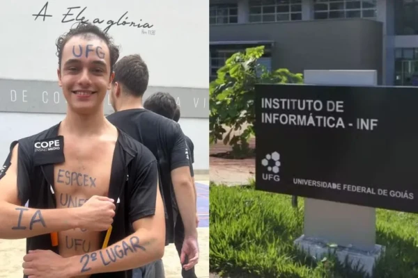 Imagem mostra estudante goiano aprovado no curso de IA da Universidade Federal de Goiás