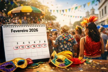 Calendário fevereiro 2026: feriados, carnaval e datas comemorativas do mês Confira o calendário de fevereiro 2026 e veja as datas do Carnaval