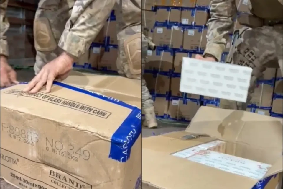 Imagem da carga apreendida