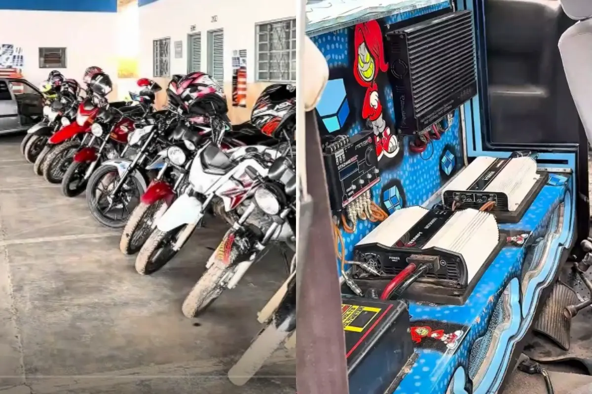 Imagem dos veículos apreendidos