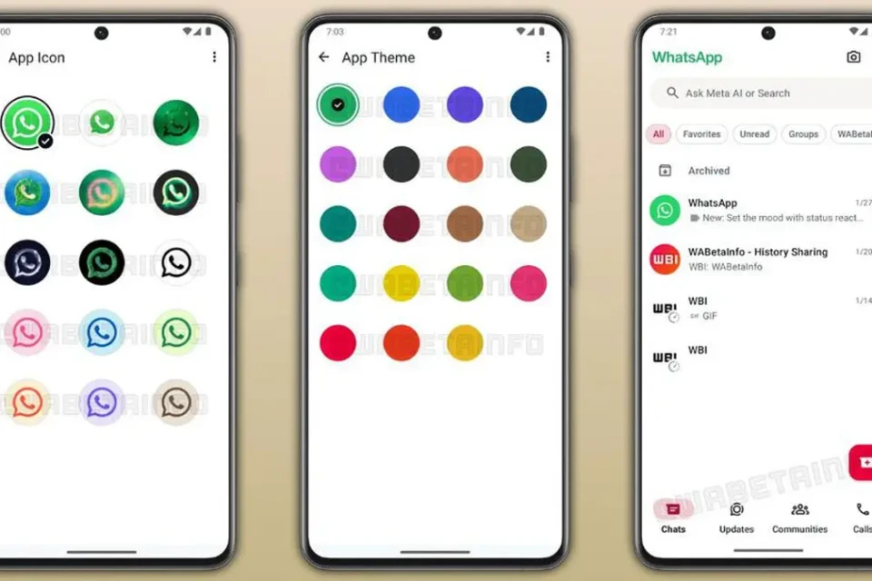 Confira as novas personalizações. Foto: Reprodução/WABetaInfo