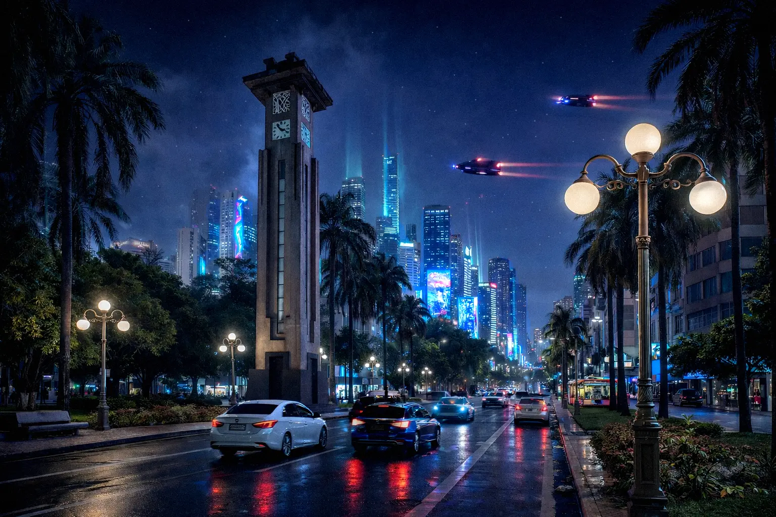 Carros voadores e Mutirama tecnológico: IA recria imagens de Goiânia futurista 6 av goias