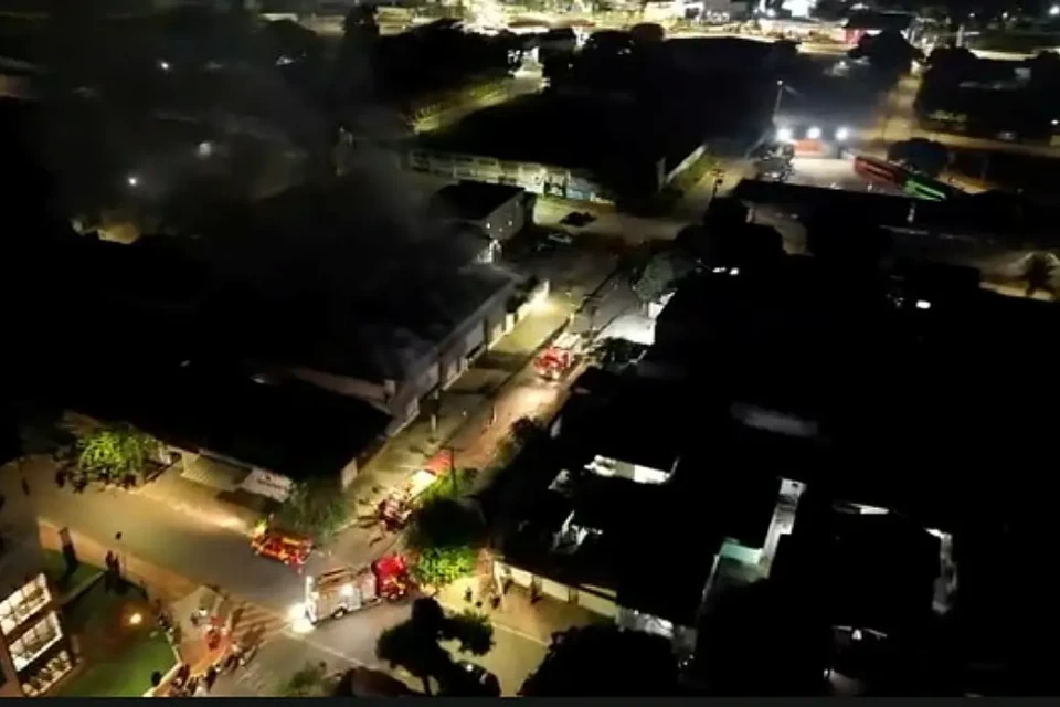 Imagem aérea da ocorrência
