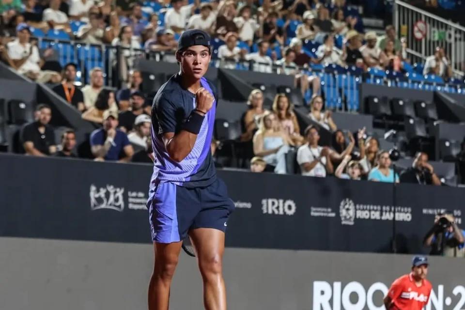 Luís Augusto Miguel, tenista goiano durante disputa do Rio Open