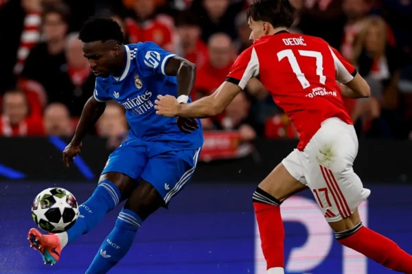 Vini Jr em partida da Liga dos Campeões