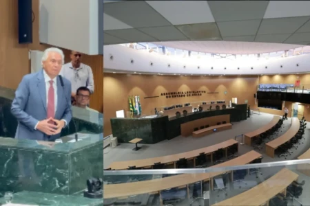 Caiado responde críticas ao Cora em visita à Assembleia: 'só quem não vai lá chama de caixote' (Foto: Reprodução)