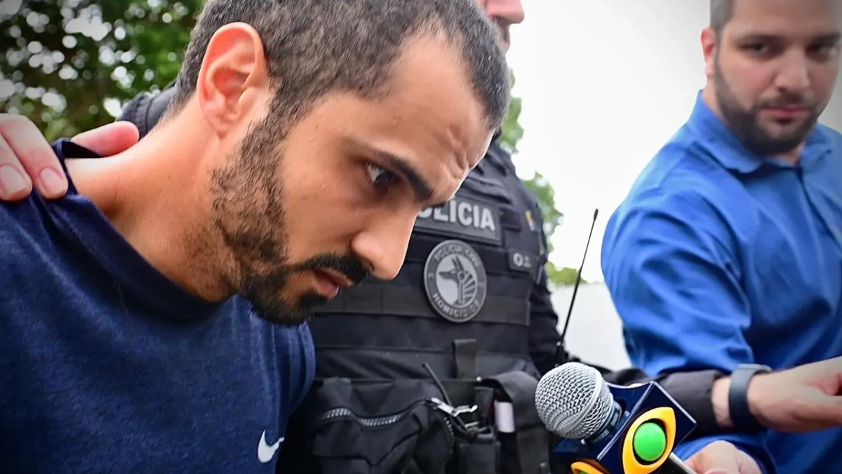 Imagem do Maicon preso durante as investigações