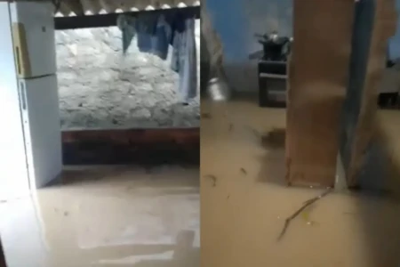 Imagem do casa após a enchente