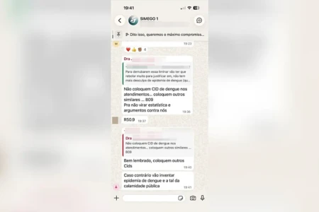 Imagem da conversa por aplicativo