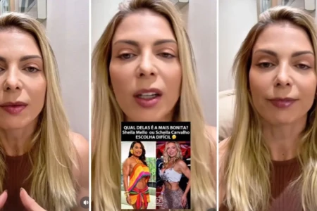 Sheila Mello desabafa sobre comparação com Scheila Carvalho; vídeo "Quem é mais bonita? Não interessa. Não somos produtos"