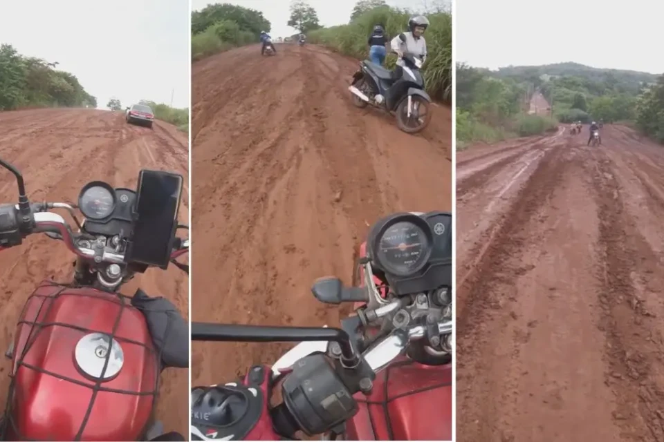 Imagens registradas por piloto mostra situação enfrentada por pilotos e motoristas