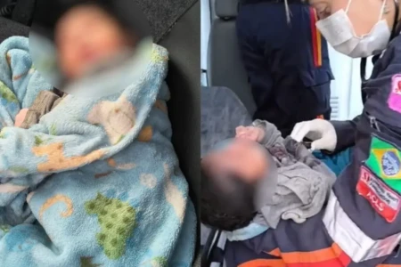 Recém-nascido recebeu o nome de João Gabriel - (Foto: reprodução/PM)