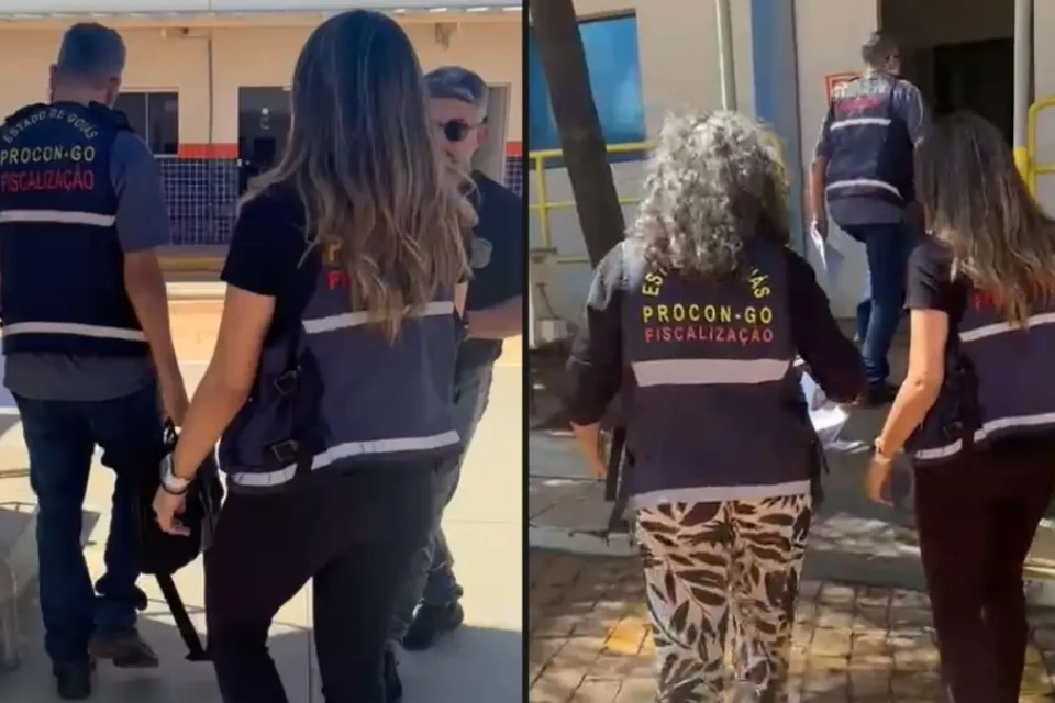 Imagem mostra agentes de fiscalização durante operação nos postos de Senador Canedo