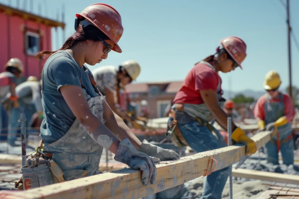 Trabalho de mulheres na construção civil