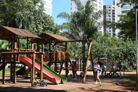 Imagem mostra espaço infantil do Parque Flamboyant