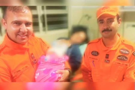 Bebê nasce dentro de viatura de resgate após mãe entrar em trabalho de parto em Ipameri (Foto: Reprodução)