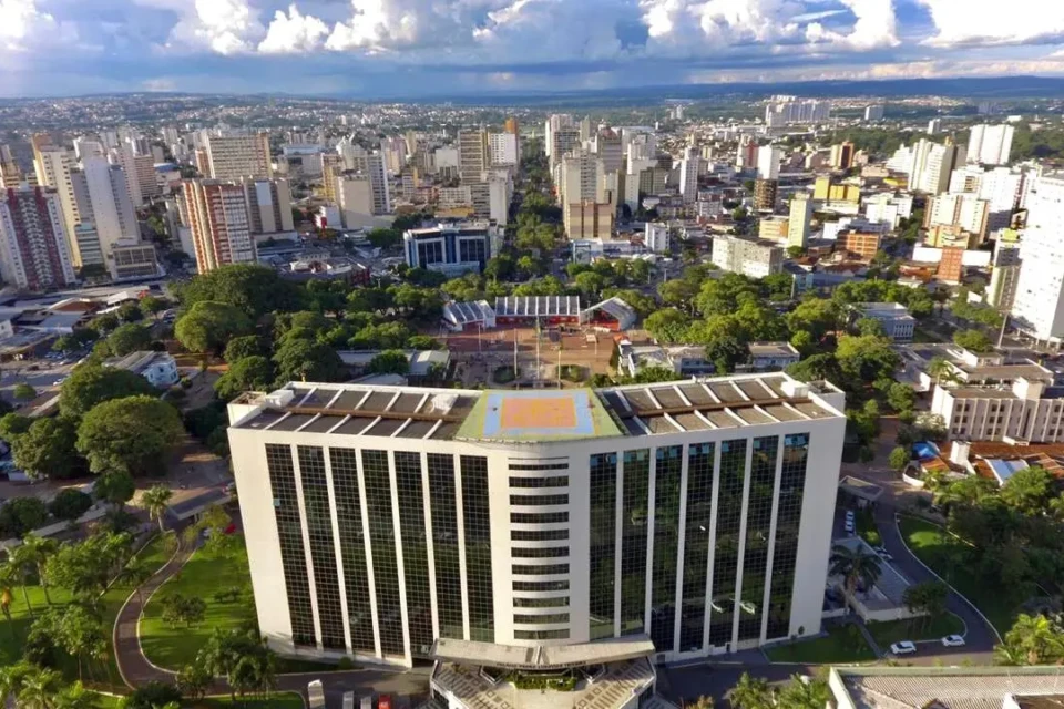 Vista aérea do Palácio Pedro Ludovico Teixeira, sede do Poder Executivo de Goiás