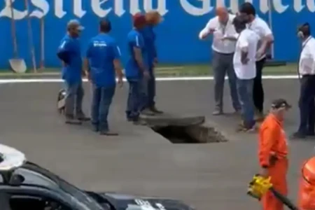 Buraco no MotoGP: novas imagens mostram situação da pista do autódromo de Goiânia