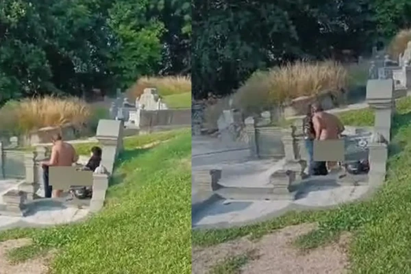 Vídeo: casal é flagrado fazendo sexo em cima de túmulo em cemitério "Vocês estão desrespeitando o falecido", disse a mulher que filma o ato
