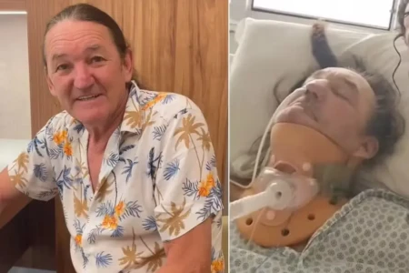 Mulher de Marquito, internado há um mês, diz que ele fraturou costela e duas vértebras Humorista cirurgia após acidente