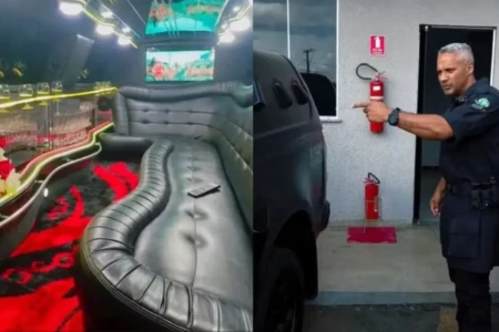 Subtenente da PMGO faz meme mostrando interior 'luxuoso' de camburão da viatura; vídeo Joubert Teodoro policial
