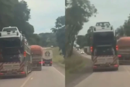 Imagens mostram momento em que condutor arrisca ultrapassagens