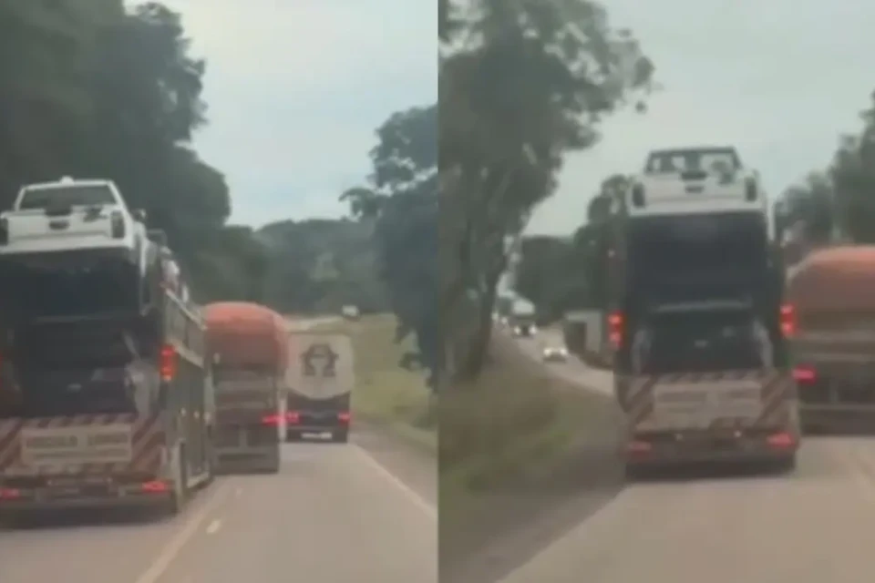 Imagens mostram momento em que condutor arrisca ultrapassagens