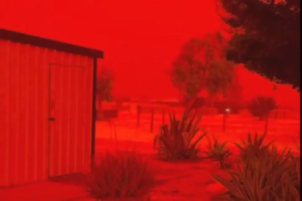 Ciclone deixa o céu vermelho na Austrália; veja o motivo (Foto: Reprodução)
