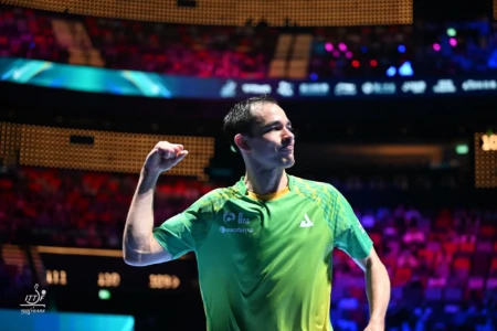 Hugo Calderano vence ITTF Copa do Mundo tênis de mesa