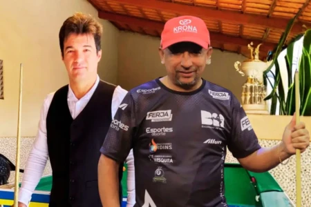 Às vésperas de duelo de sinuca em Catalão, Baianinho de Mauá e Cobrinha alimentam expectativa na web (Foto: montagem/Mais Goiás)