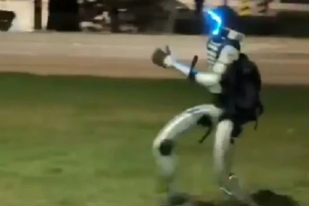 Flagra viralizou nas redes sociais Javalis são perseguidos por robô humanoide na Polônia; assista ao vídeo