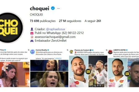 Página da Choquei está há quatro dias sem novas publicações