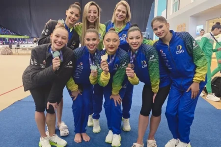 Seleção Brasileira medalha prata etapa Mundial Ginástica Rítmica