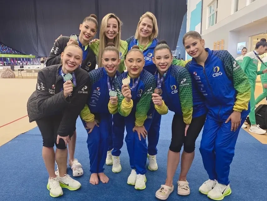 Seleção Brasileira medalha prata etapa Mundial Ginástica Rítmica